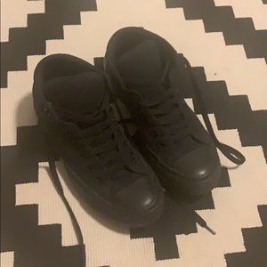 Converse all black high tops